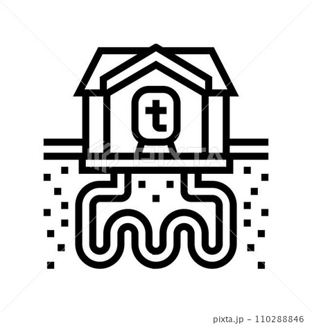 heat exchange geothermal energy line icon vector illustration 110288846
