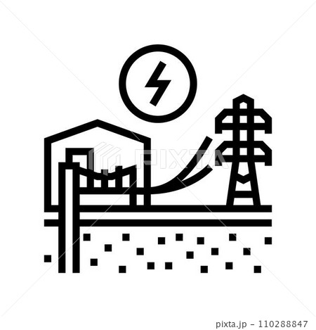 power station geothermal energy line icon vector illustration power station geothermal energy line icon vector illustration 110288847