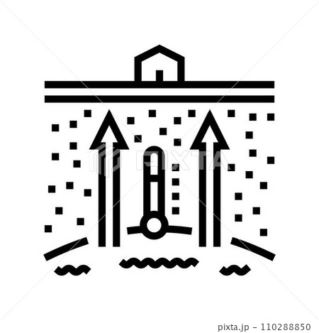 heating geothermal energy line icon vector illustration 110288850