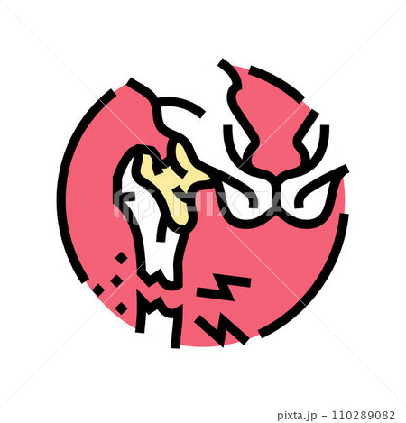 hip fracture osteoporosis bone color icon vector illustration hip fracture osteoporosis bone color icon vector illustration 110289082