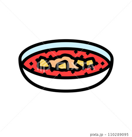 menudo soup mexican cuisine color icon vector illustration 110289095