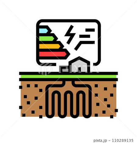 energy efficiency geothermal color icon vector illustration 110289135