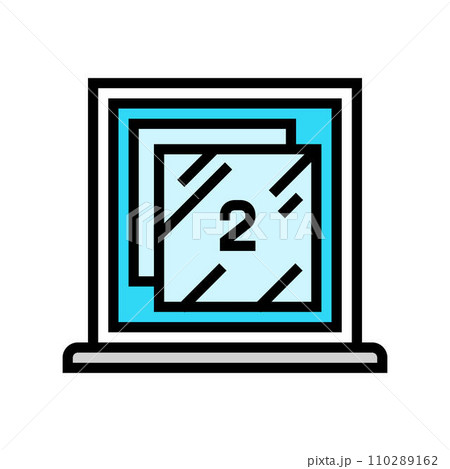 double pane windows energy conservation color icon vector illustration 110289162