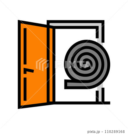 weather stripping energy conservation color icon vector illustration weather stripping energy conservation color icon vector illustration 110289168