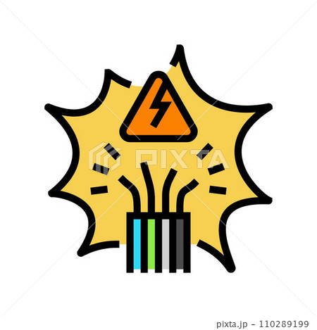 emergency response electric grid color icon vector illustration emergency response electric grid color icon vector illustration 110289199