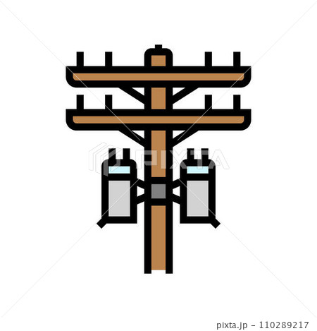 poles electric grid color icon vector illustration 110289217