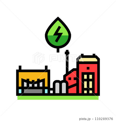 energy plant biomass color icon vector illustration energy plant biomass color icon vector illustration 110289376