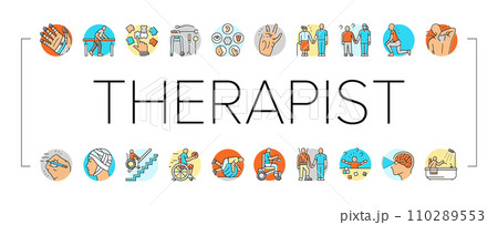 occupational therapist health icons set vector occupational therapist health icons set vector 110289553