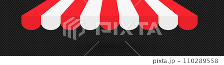 Store red and white canopy tent vector 110289558