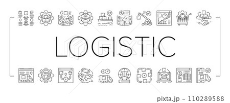 logistics manager warehouse icons set vector 110289588