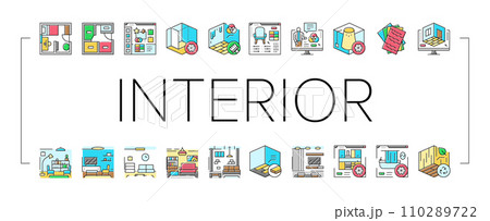 interior designer office icons set vector interior designer office icons set vector 110289722
