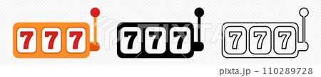 Slot machine icon. 777 casino gambling icon Slot machine icon. 777 casino gambling icon 110289728