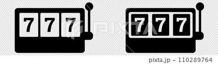Slot machine icon. 777 casino gambling icon 110289764