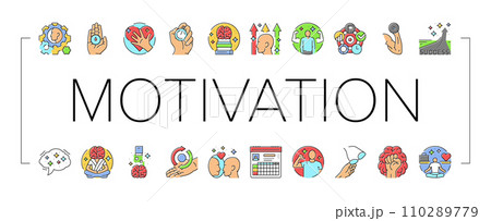 motivation human success icons set vector 110289779
