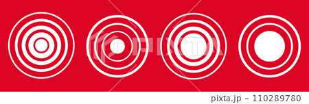 Circle red pulse point. Pain targeting ring vector icon 110289780