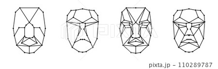 Face recognition or face id grid 110289787