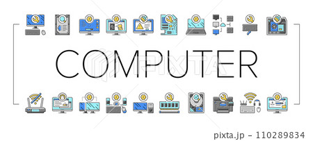 repair computer pc service icons set vector repair computer pc service icons set vector 110289834