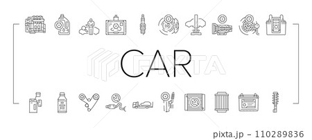 car mechanic repair service icons set vector 110289836