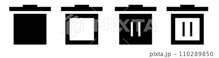 Trash bin simple minimalistic line icon 110289850