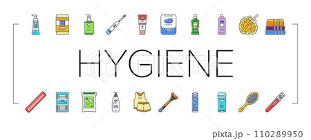 hygiene virus hand soap clean icons set vector 110289950