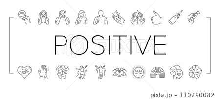 positive mood happy smile icons set vector 110290082