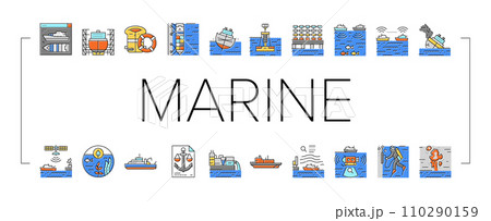 marine engineer boat mechanic icons set vector marine engineer boat mechanic icons set vector 110290159