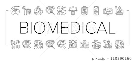 biomedical medical science icons set vector 110290166