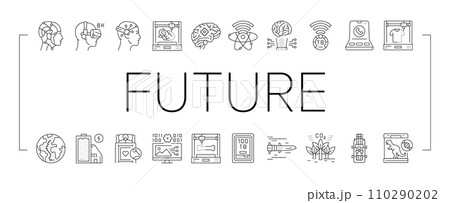 future techology digita modern icons set vector 110290202