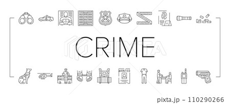 crime scene police evidence icons set vector 110290266
