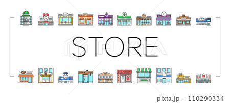 shop store market sale icons set vector shop store market sale icons set vector 110290334