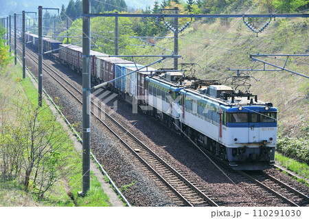 海峡線 知内ー木古内 JR貨物 ED79-53+ED79-51(青函) 海峡線 知内ー木古内 JR貨物 ED79-53+ED79-51(青函) 110291030