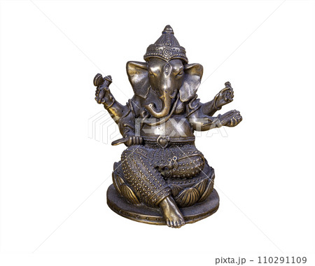 Hindu God Ganesh (Ganesha) Statuette, isolated on a white background Hindu God Ganesh (Ganesha) Statuette, isolated on a white background 110291109