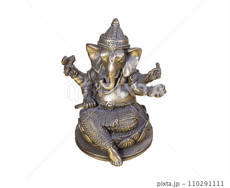 Hindu God Ganesh (Ganesha) Statuette, isolated on a white background Hindu God Ganesh (Ganesha) Statuette, isolated on a white background 110291111