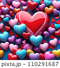 沢山のキャンディーのようなハートたち 110291687