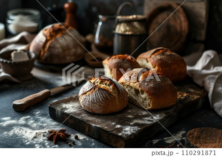 AI-generated content. Different types of bread and buns AI-generated content. Different types of bread and buns 110291871