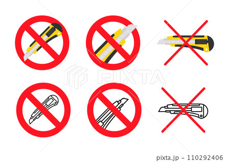 Prohibition signs vector illustration set...のイラスト素材 [110292406] - PIXTA
