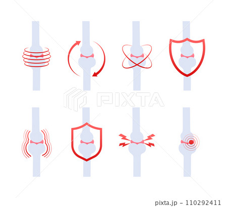Vector Illustration Set of Joint and Bone Health Icons, Osteoporosis and Arthritis Concepts, Bone Protection and Pain Symbols Vector Illustration Set of Joint and Bone Health Icons, Osteoporosis and Arthritis Concepts, Bone Protection and Pain Symbols 110292411