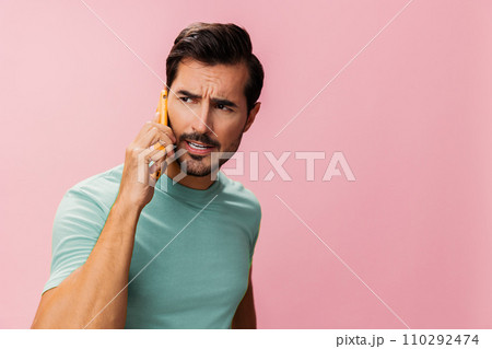 Man phone communication cyberspace background holding portrait lifestyle happy Man phone communication cyberspace background holding portrait lifestyle happy 110292474