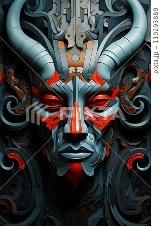 AI-generated content. Mythical sentinel in cubism. AI generation 110293889