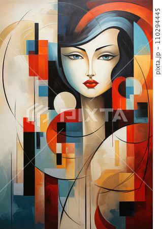 AI-generated content. Abstract Woman Portrait. AI generation AI-generated content. Abstract Woman Portrait. AI generation 110294445