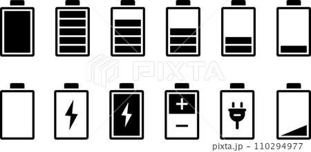 モノクロの充電マークセット 110294977