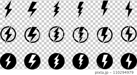 Monochrome lightning mark set Monochrome lightning mark set 110294979