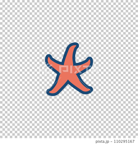 Cute red starfish illustration Cute red starfish illustration 110295167