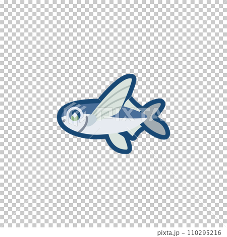 可愛的飛魚插畫 110295216