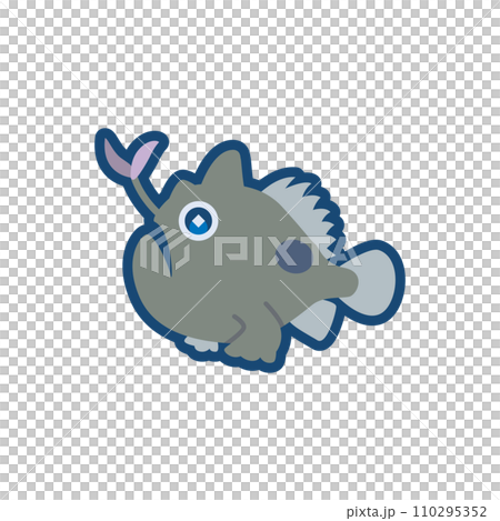 かわいいソウシカエルアンコウのイラスト	 110295352