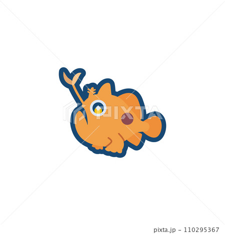 かわいいエナガカエルアンコウのイラスト 110295367