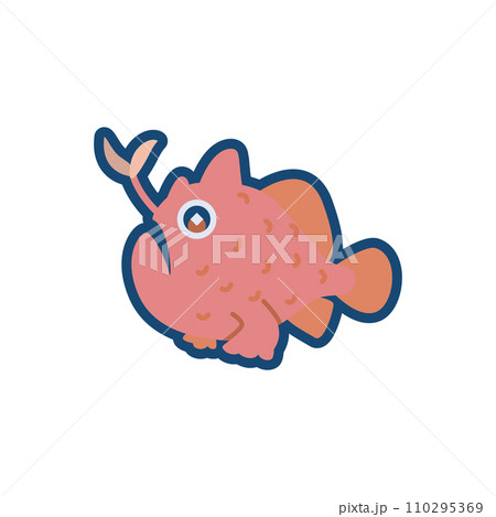 かわいいオオモンカエルアンコウのイラスト かわいいオオモンカエルアンコウのイラスト 110295369
