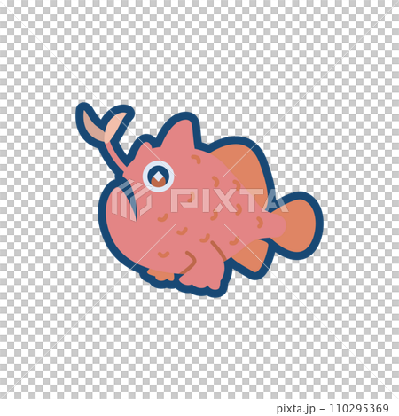 かわいいオオモンカエルアンコウのイラスト かわいいオオモンカエルアンコウのイラスト 110295369