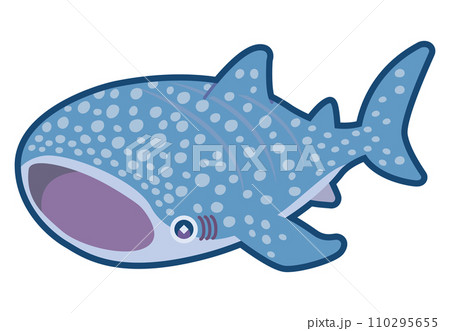 かわいいジンベエザメのイラスト 110295655
