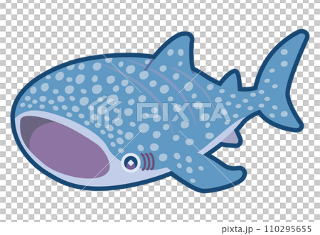 かわいいジンベエザメのイラスト 110295655